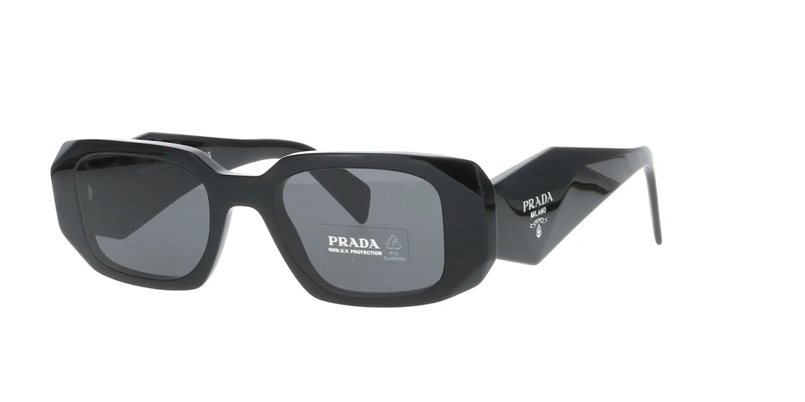PRADA Bold Black Rectangle Sunglasses sold by Fashion Eyewear