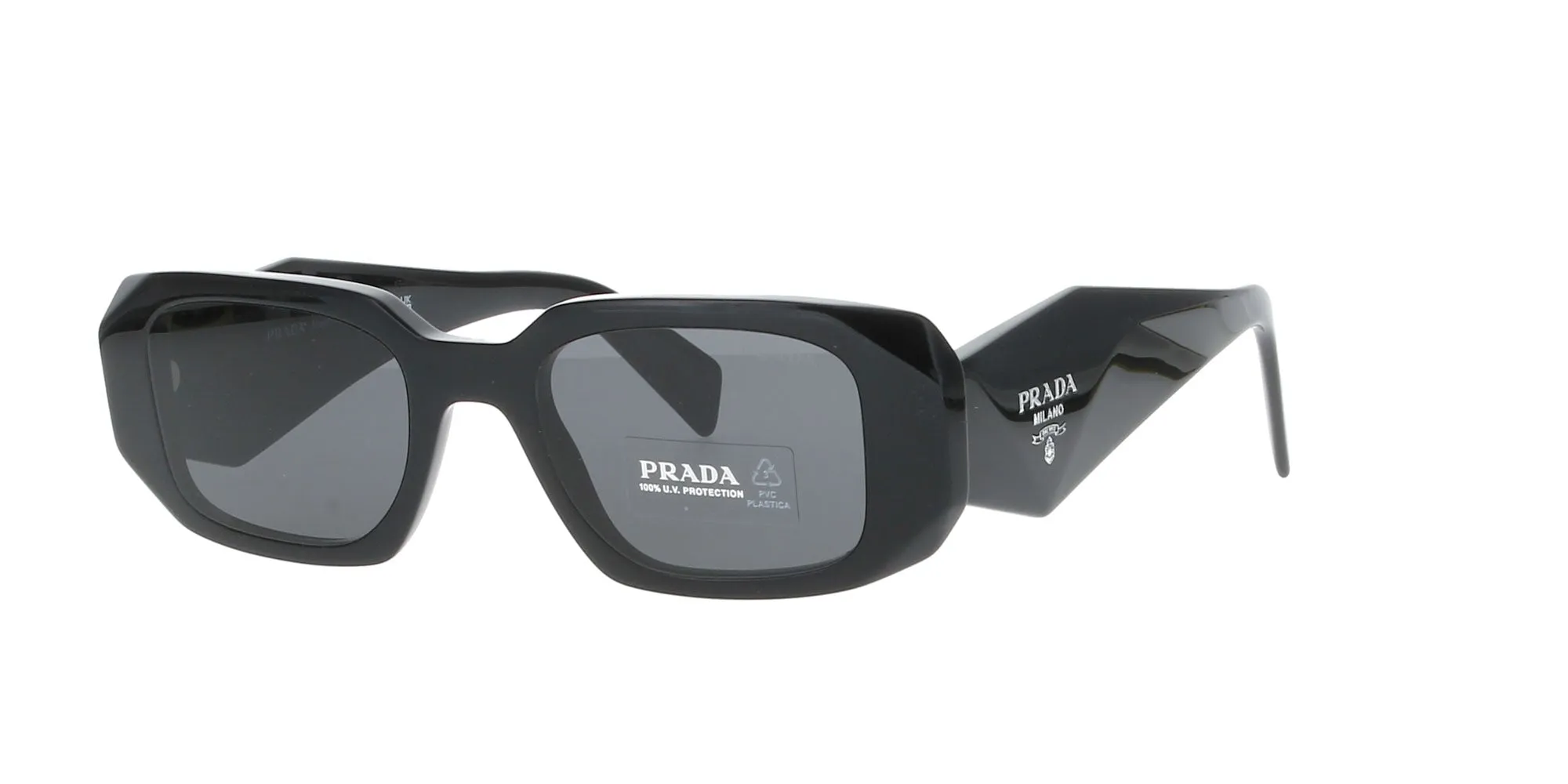 PRADA Bold Black Rectangle Sunglasses sold by Fashion Eyewear