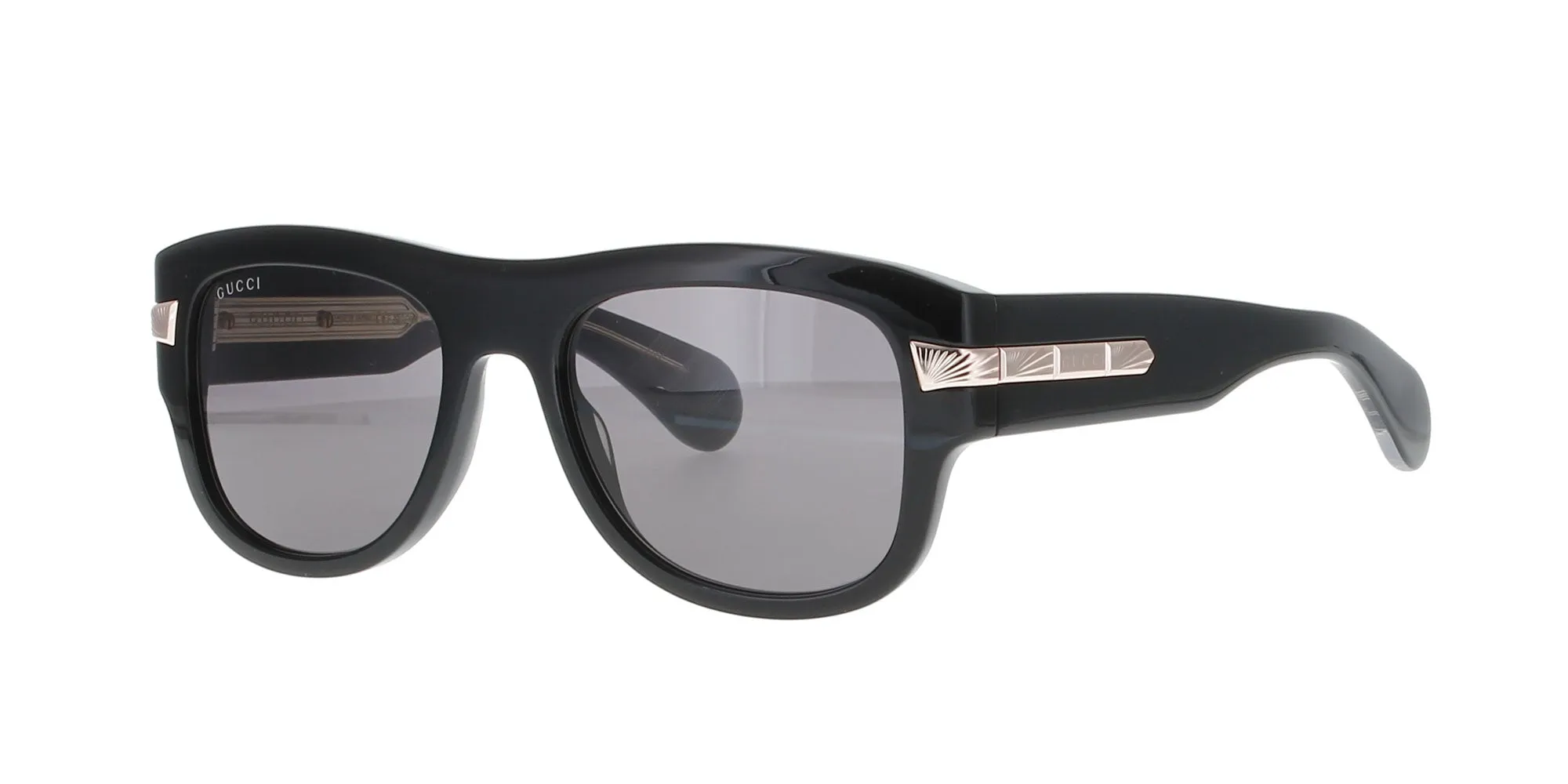 Gucci Shiny Black with Gold Sunglasses sold by Fashion Eyewear