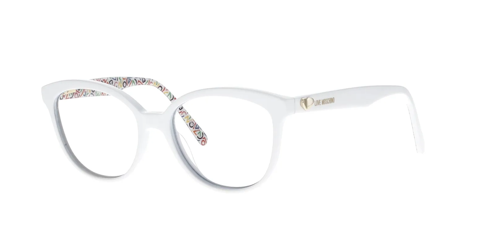 White Love MOSCHINO Round Frame sold by Fashion Eyewear