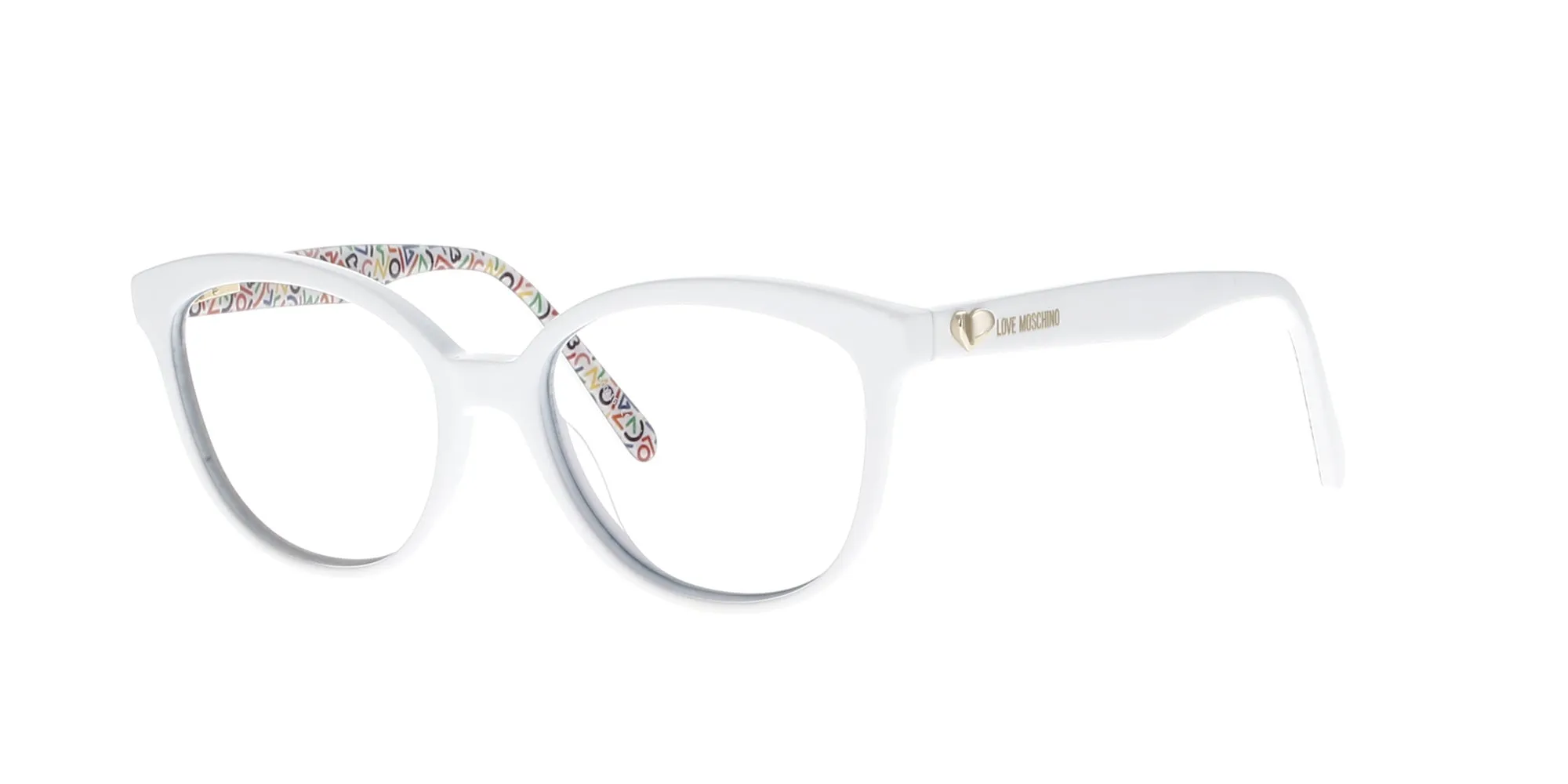 White Love MOSCHINO Round Frame sold by Fashion Eyewear