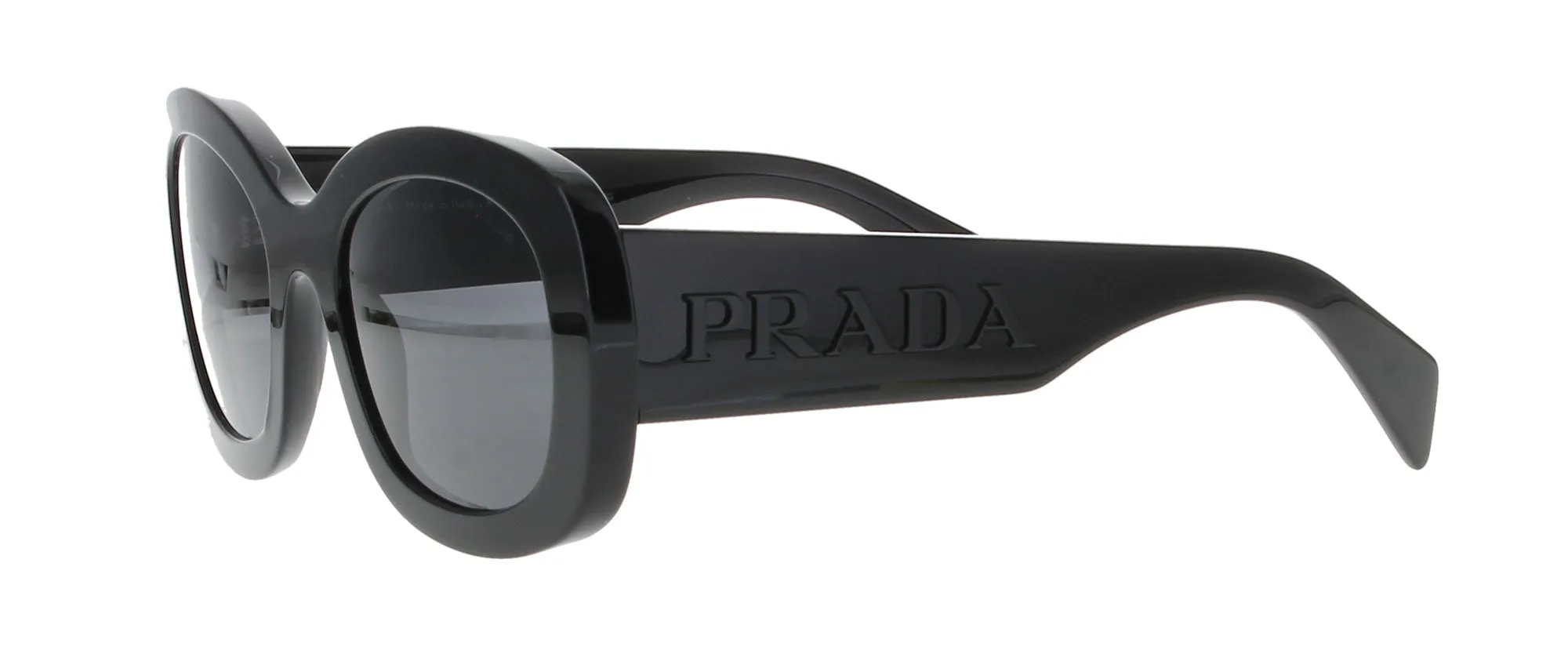 PRADA Black Oval Sunglasses sold by Fashion Eyewear product image thumbnail 3