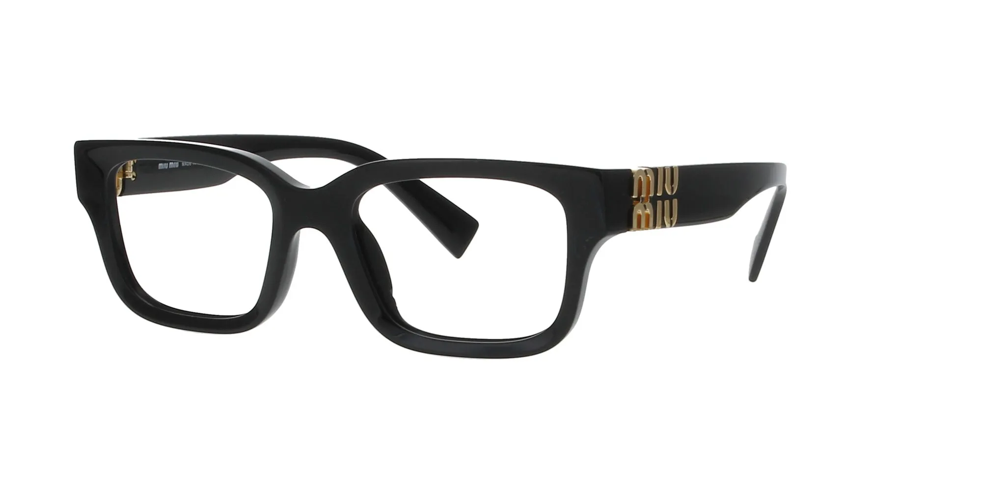 Miu Miu Glossy Black Rectangle Frame sold by Fashion Eyewear