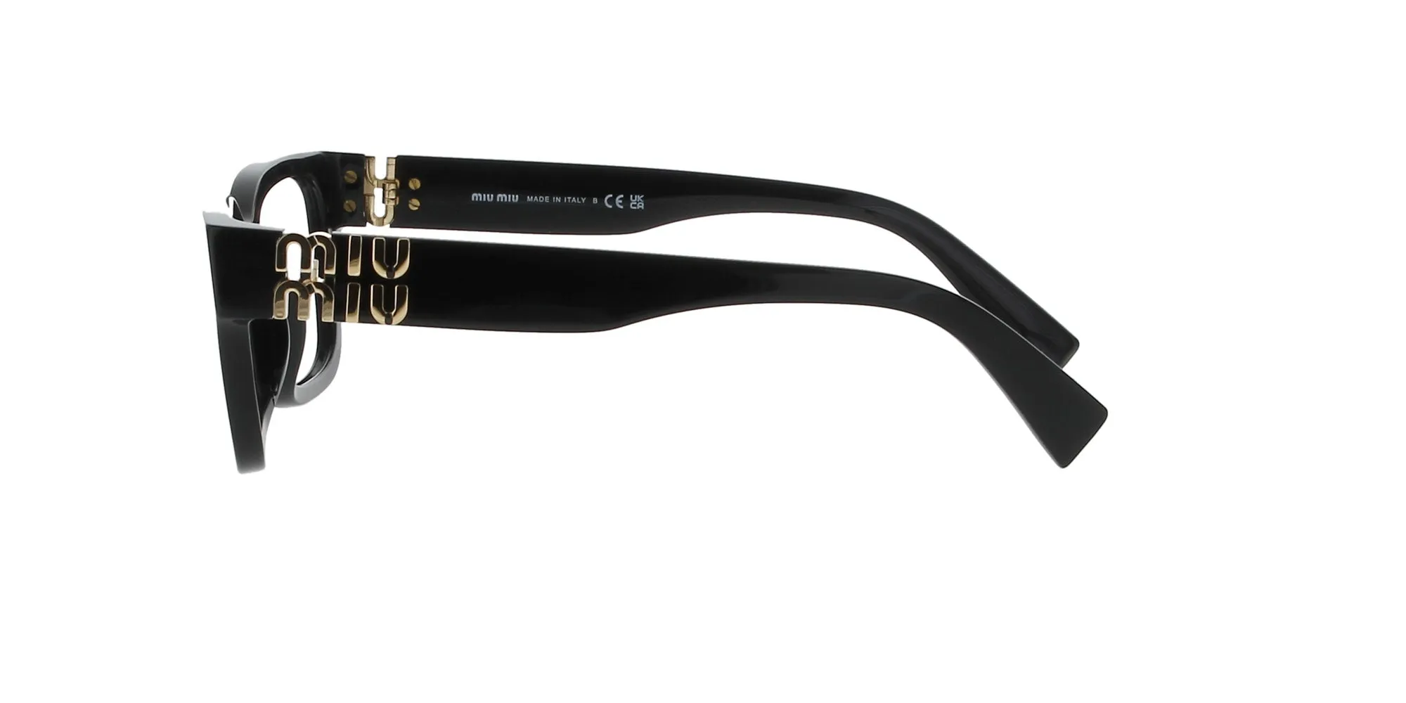 Miu Miu Glossy Black Rectangle Frame sold by Fashion Eyewear product image thumbnail 3