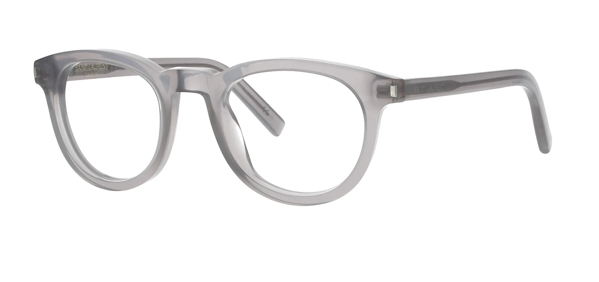 Round Crystal Grey Saint Laurent Frame sold by Fashion Eyewear