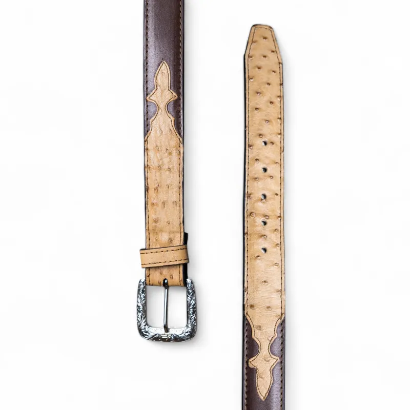 Sand Ostrich Belt made by TEXAS COUNTRY