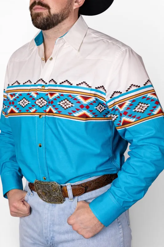 Lone Star Turquoise Pearl Snap made by TEXAS COUNTRY