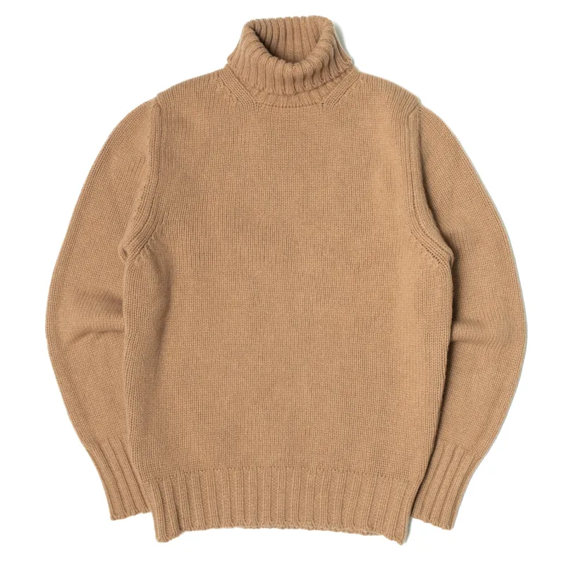 Cognac Wool Cashmere Roll Neck sold by William Crabtree & Sons