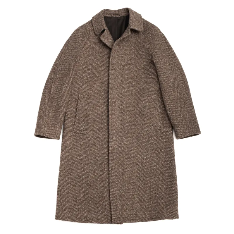 Fawn Herringbone Rossendale Raglan Coat sold by William Crabtree & Sons