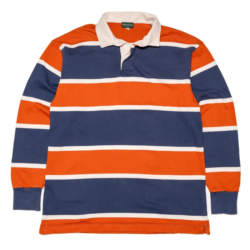 Faded Navy/Copper/Ecru Striped Rugby Shirt sold by William Crabtree & Sons