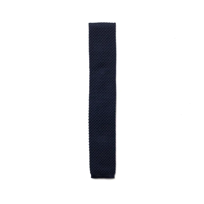 Navy Silk Grenadine Knit Tie sold by William Crabtree & Sons