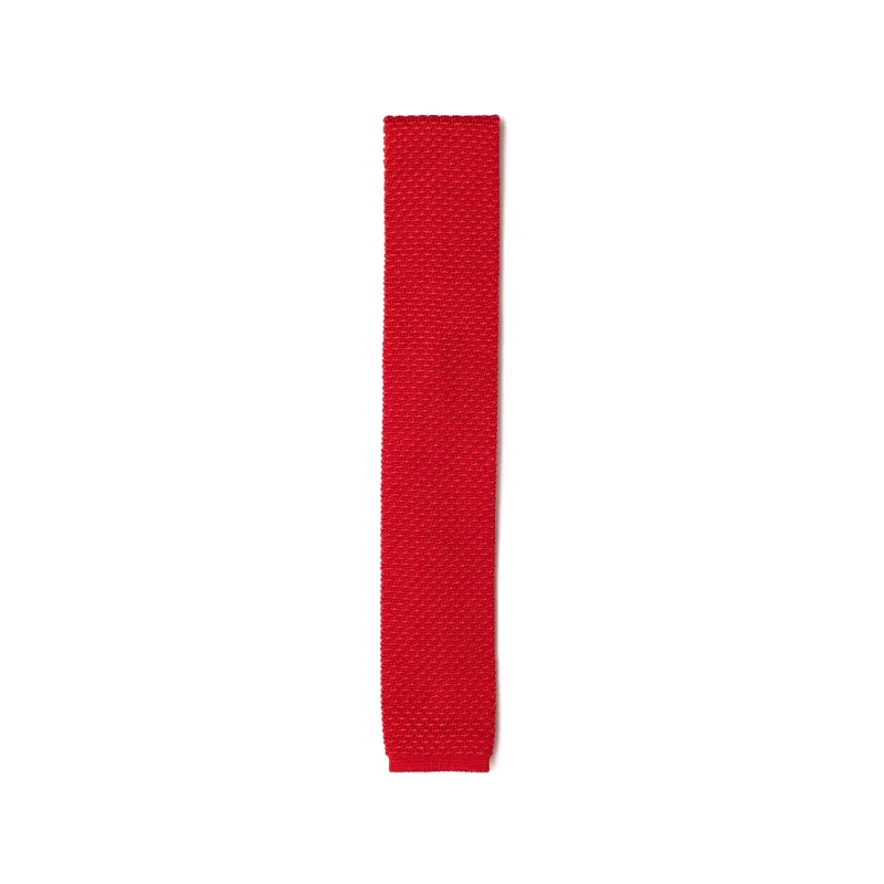 Red Silk Grenadine Knit Tie made by William Crabtree & Sons