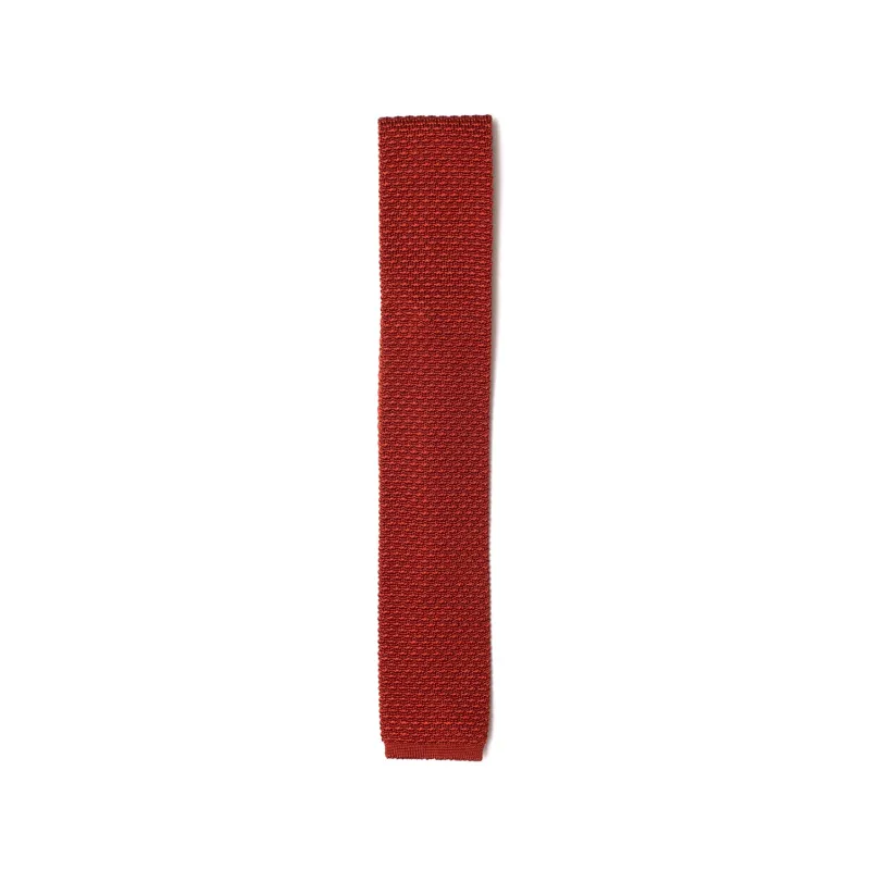 Rust Silk Grenadine Knit Tie sold by William Crabtree & Sons