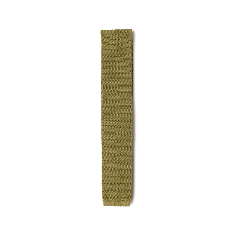 Lime Green Knitted Silk Tie sold by William Crabtree & Sons
