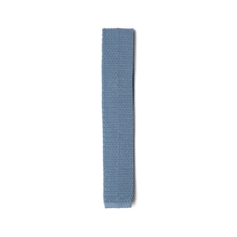 Sky Blue Knitted Silk Tie made by William Crabtree & Sons