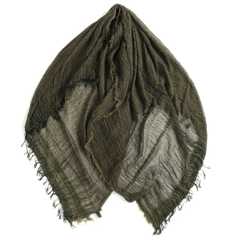 Khaki Basic Tamaki Niime Cotton Roots Shawl sold by William Crabtree & Sons