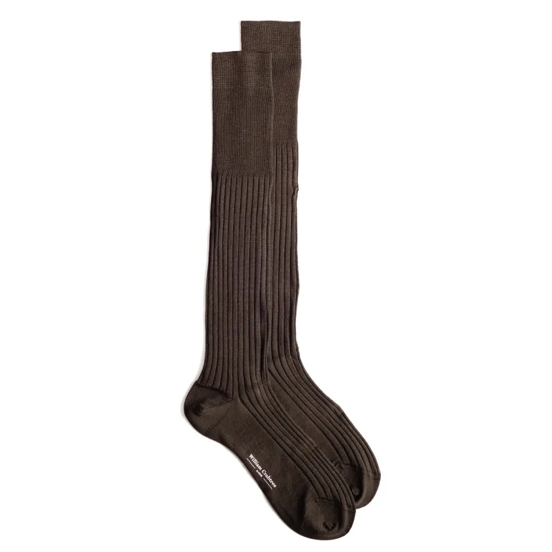 Caffé Long Fine Wool Socks made by William Crabtree & Sons