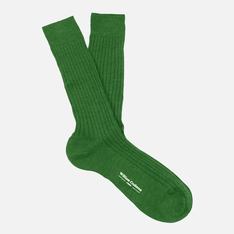 Forest Green Fine Wool Socks sold by William Crabtree & Sons
