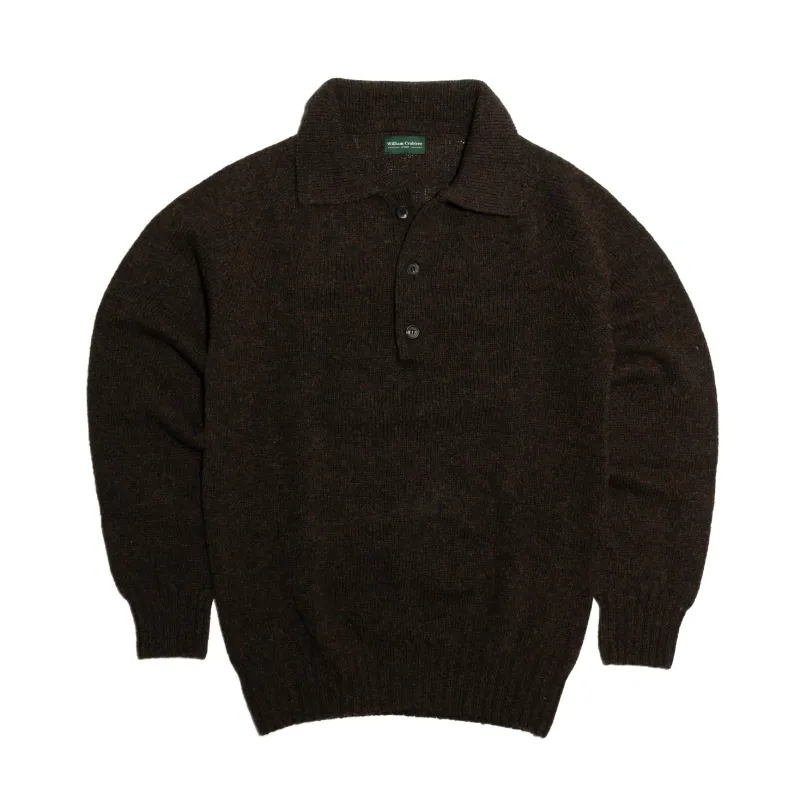 Umber Brown Shetland Wool Sportshirt sold by William Crabtree & Sons