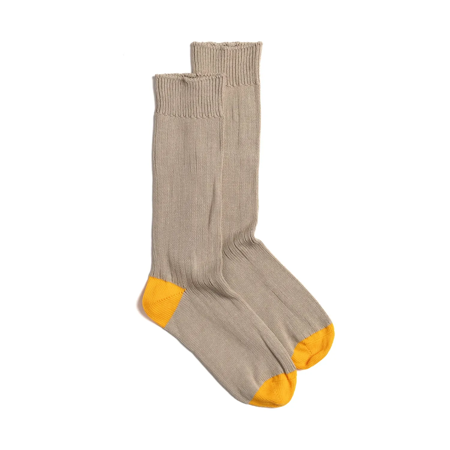 Porridge & Marigold Cotton Heel & Toe Socks sold by William Crabtree & Sons