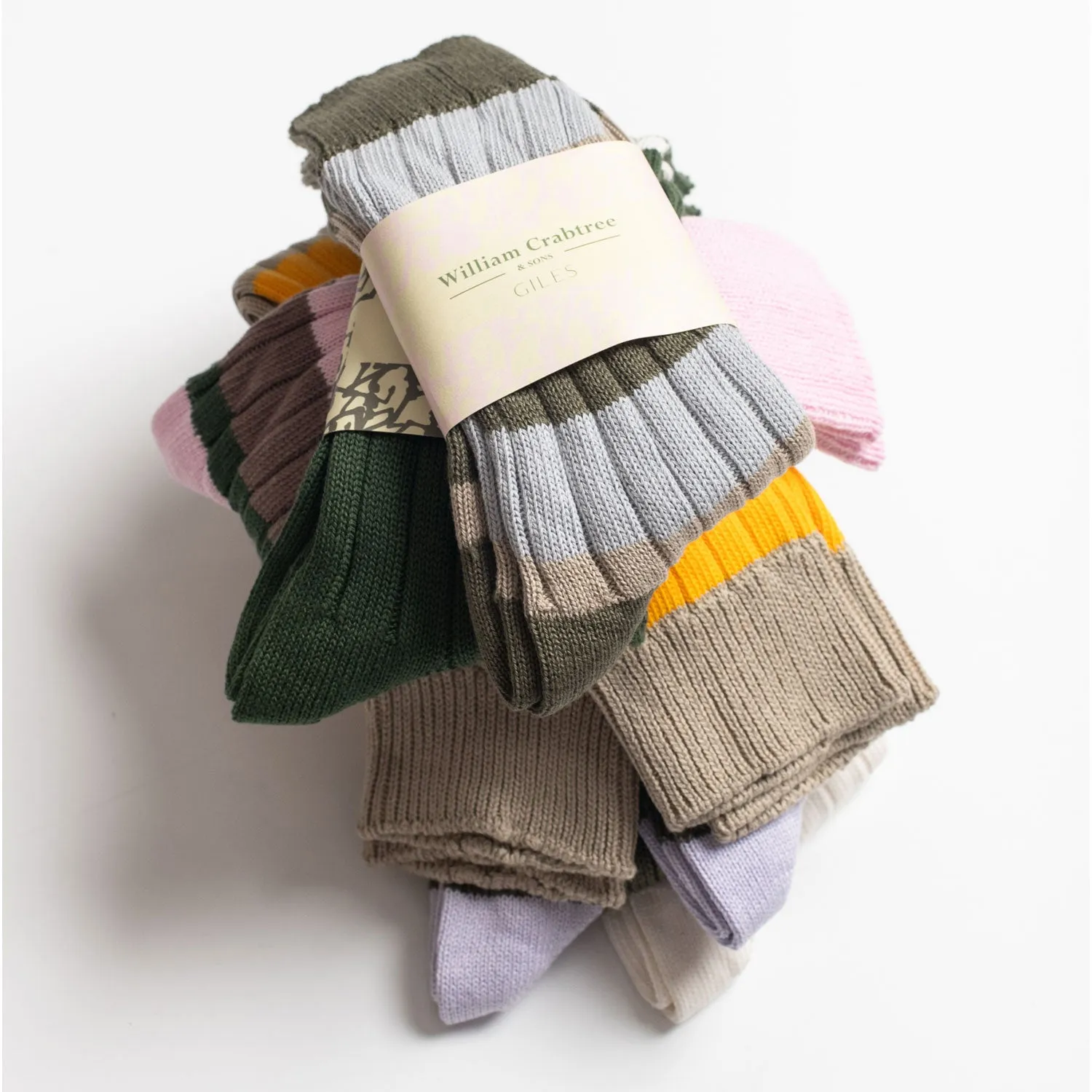 Moss & Lilac Cotton Heel & Toe Socks sold by William Crabtree & Sons product image thumbnail 2