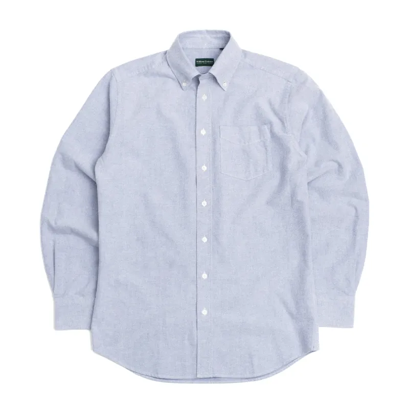 Slate Blue Brushed Oxford Button Down Shirt sold by William Crabtree & Sons