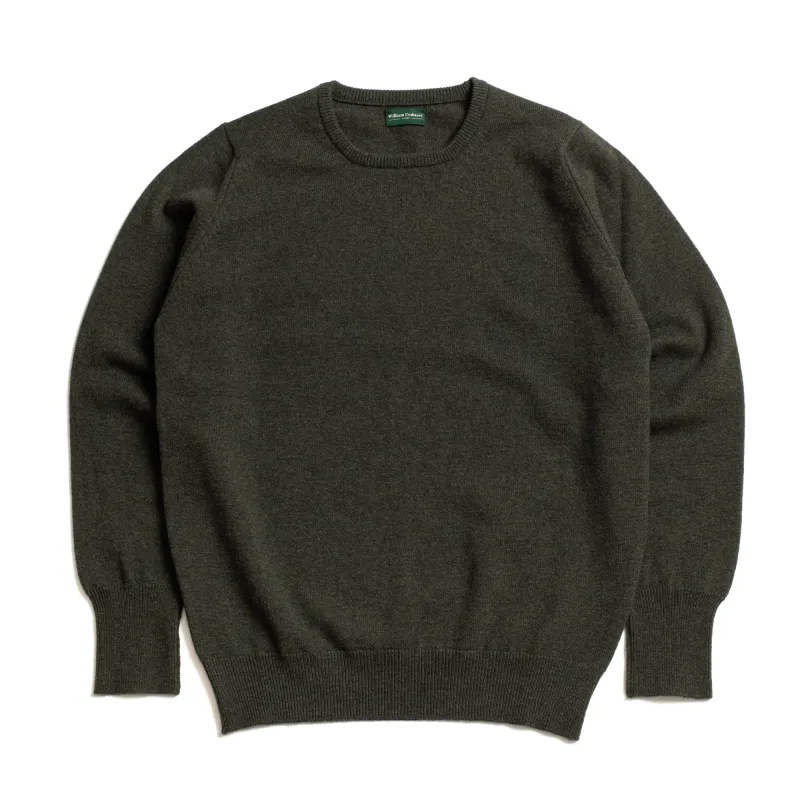 Seaweed 2 Ply Lambswool Crew Neck Jumper sold by William Crabtree & Sons