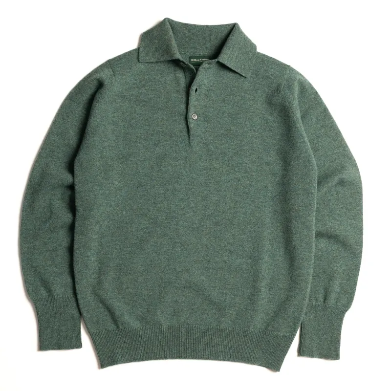 Moss Green 2 Ply Lambswool Sportshirt sold by William Crabtree & Sons