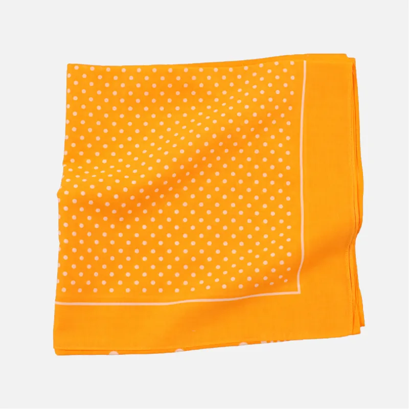 Yellow/White Small Spot Cotton Handkerchief made by William Crabtree & Sons
