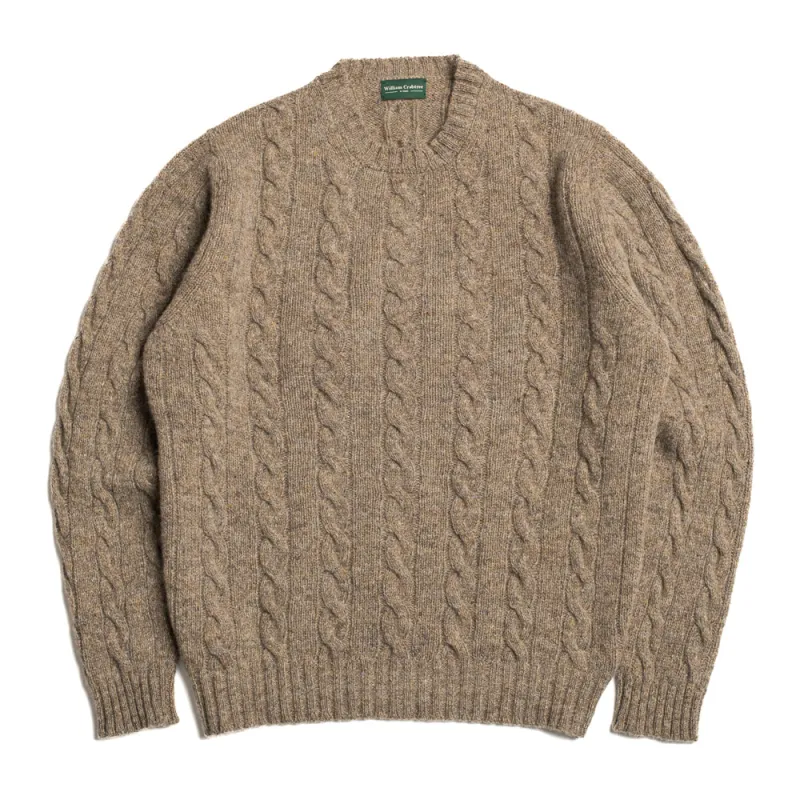Otter Cable Shetland Knit Jumper sold by William Crabtree & Sons
