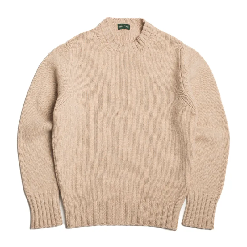Oatmeal Wool Cashmere Crew Neck sold by William Crabtree & Sons