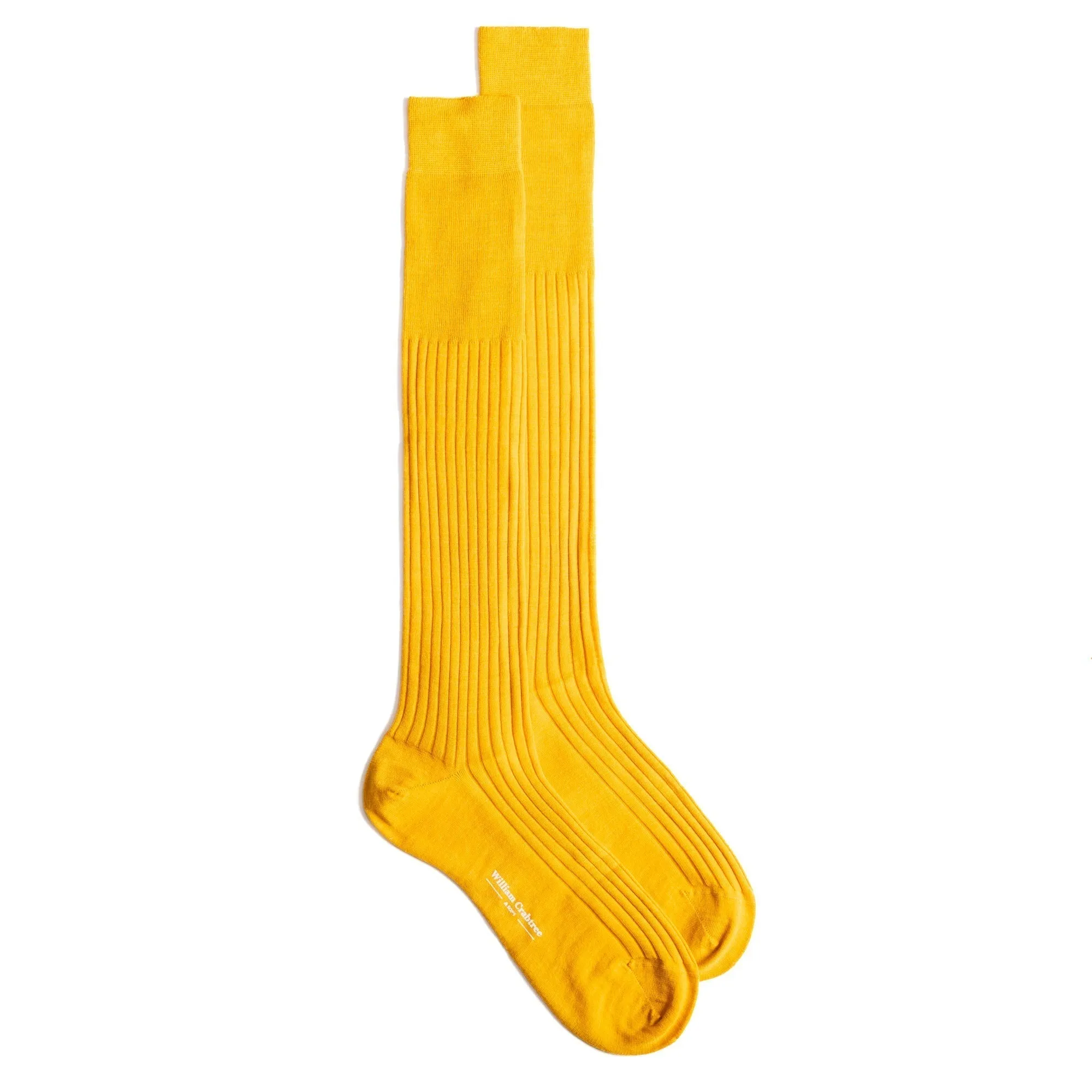 Mustard Long Fine Wool Socks sold by William Crabtree & Sons