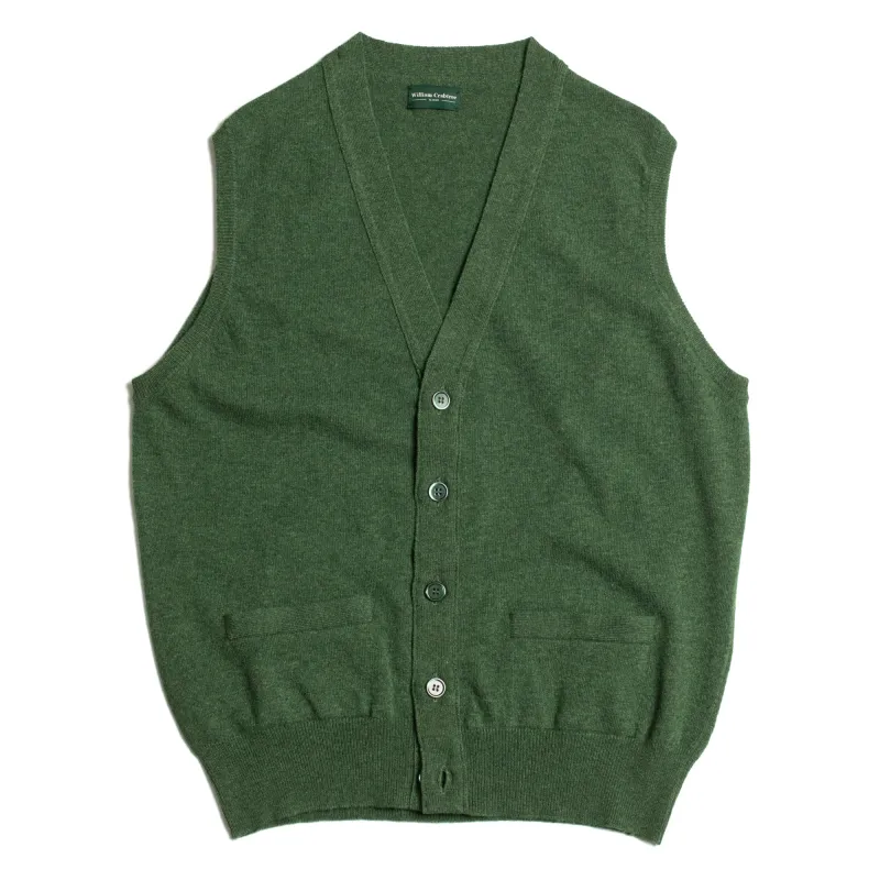 Oak Geelong Lambswool Waistcoat sold by William Crabtree & Sons