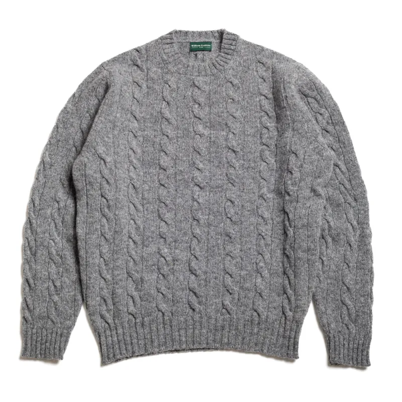 Ash Cable Shetland Knit Jumper sold by William Crabtree & Sons