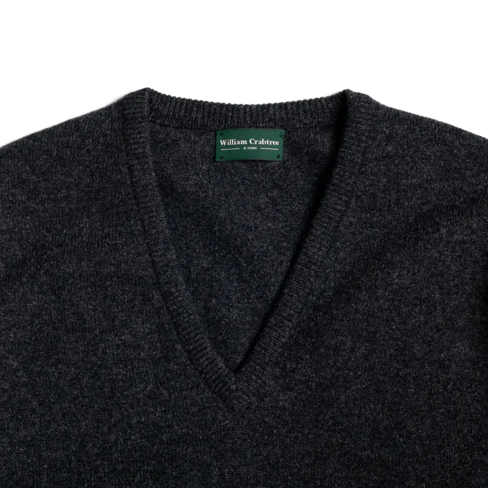 Charcoal 2 Ply Lambswool V-Neck sold by William Crabtree & Sons product image thumbnail 3