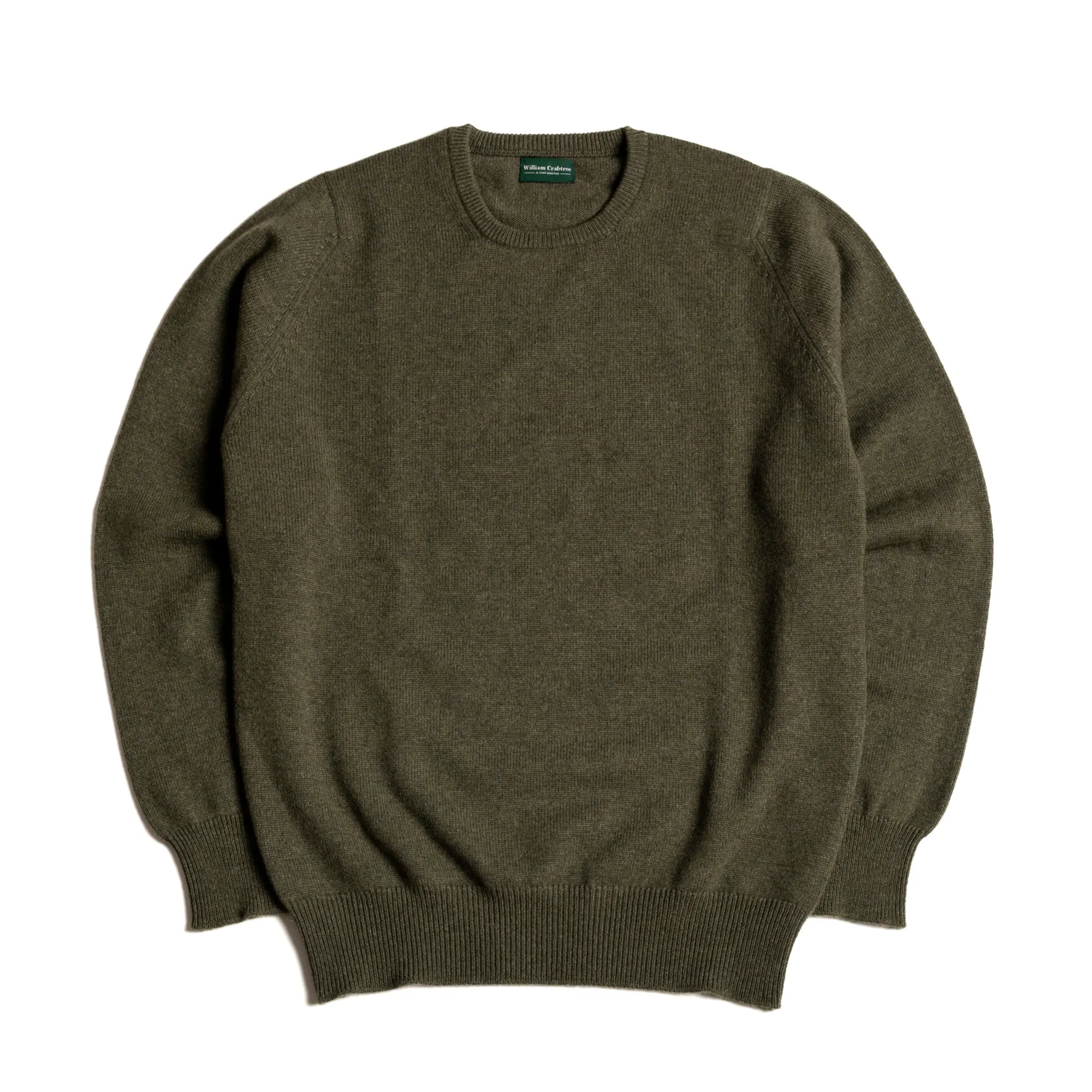 Loden Mix 2 Ply Cashmere Crew Neck sold by William Crabtree & Sons