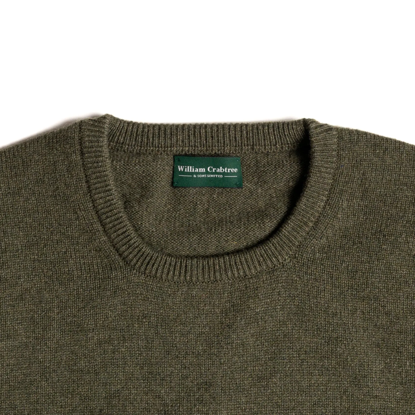Loden Mix 2 Ply Cashmere Crew Neck sold by William Crabtree & Sons product image thumbnail 4