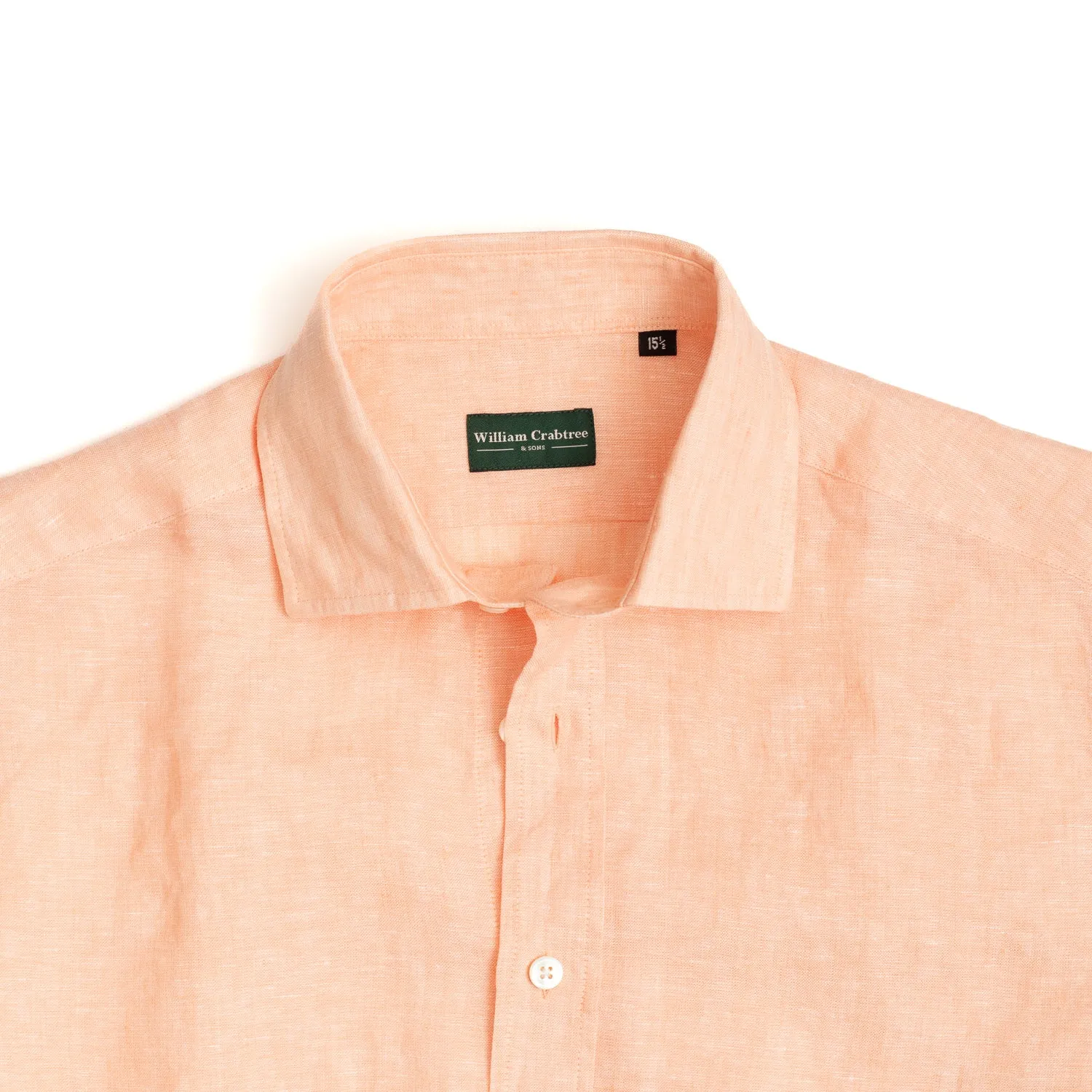 Peach Linen Shirt sold by William Crabtree & Sons product image thumbnail 2
