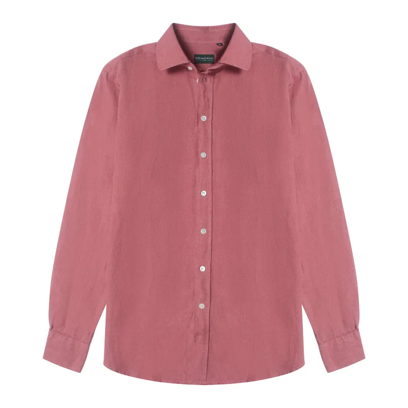 Cassis Linen Shirt made by William Crabtree & Sons