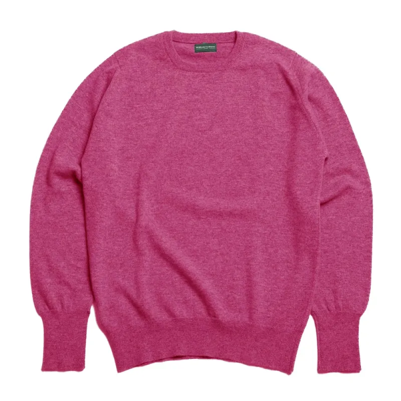 Loganberry 1 Ply Cashmere Crewneck made by William Crabtree & Sons