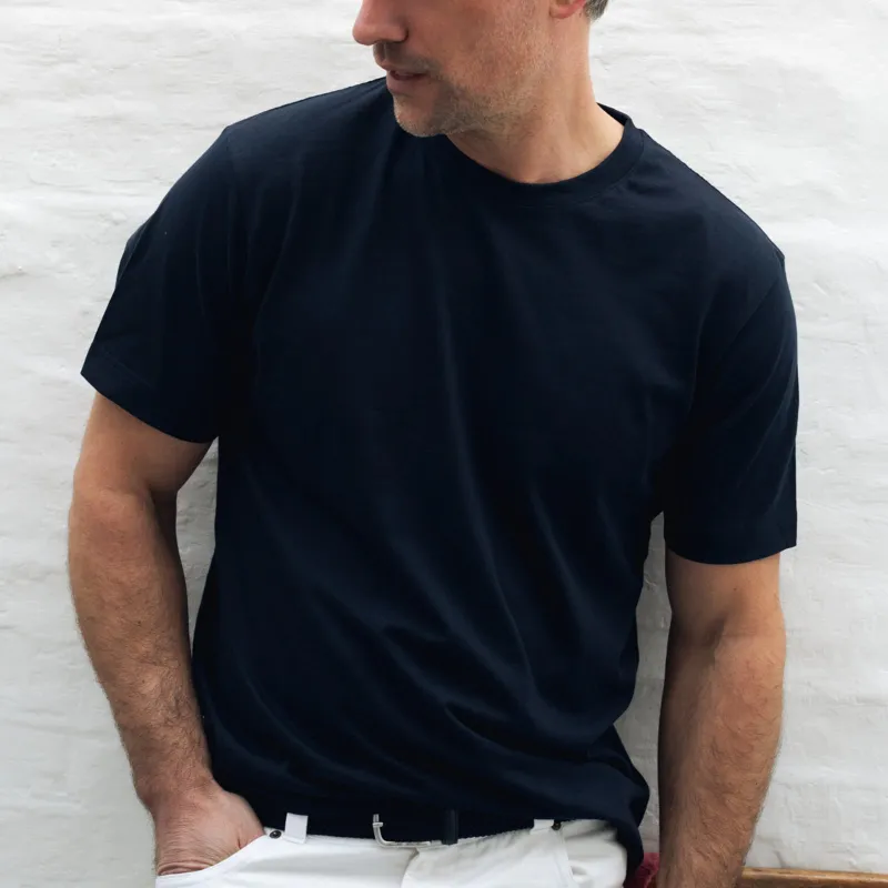 Navy Classic Crew Neck T-Shirt made by William Crabtree & Sons