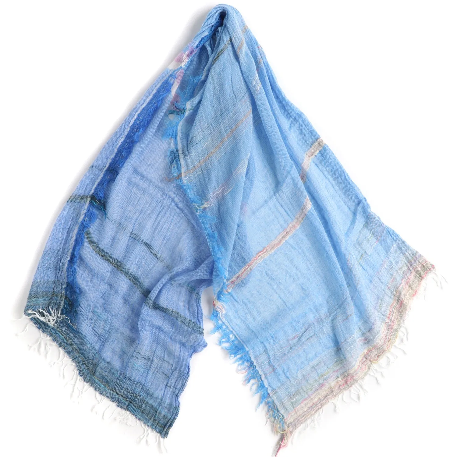 Cornflower Blue Mix Tamaki Niime Cotton Roots Shawl sold by William Crabtree & Sons