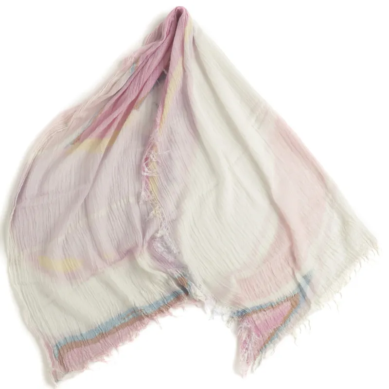 Pastel Pink Print Tamaki Niime Cotton Roots Shawl made by William Crabtree & Sons