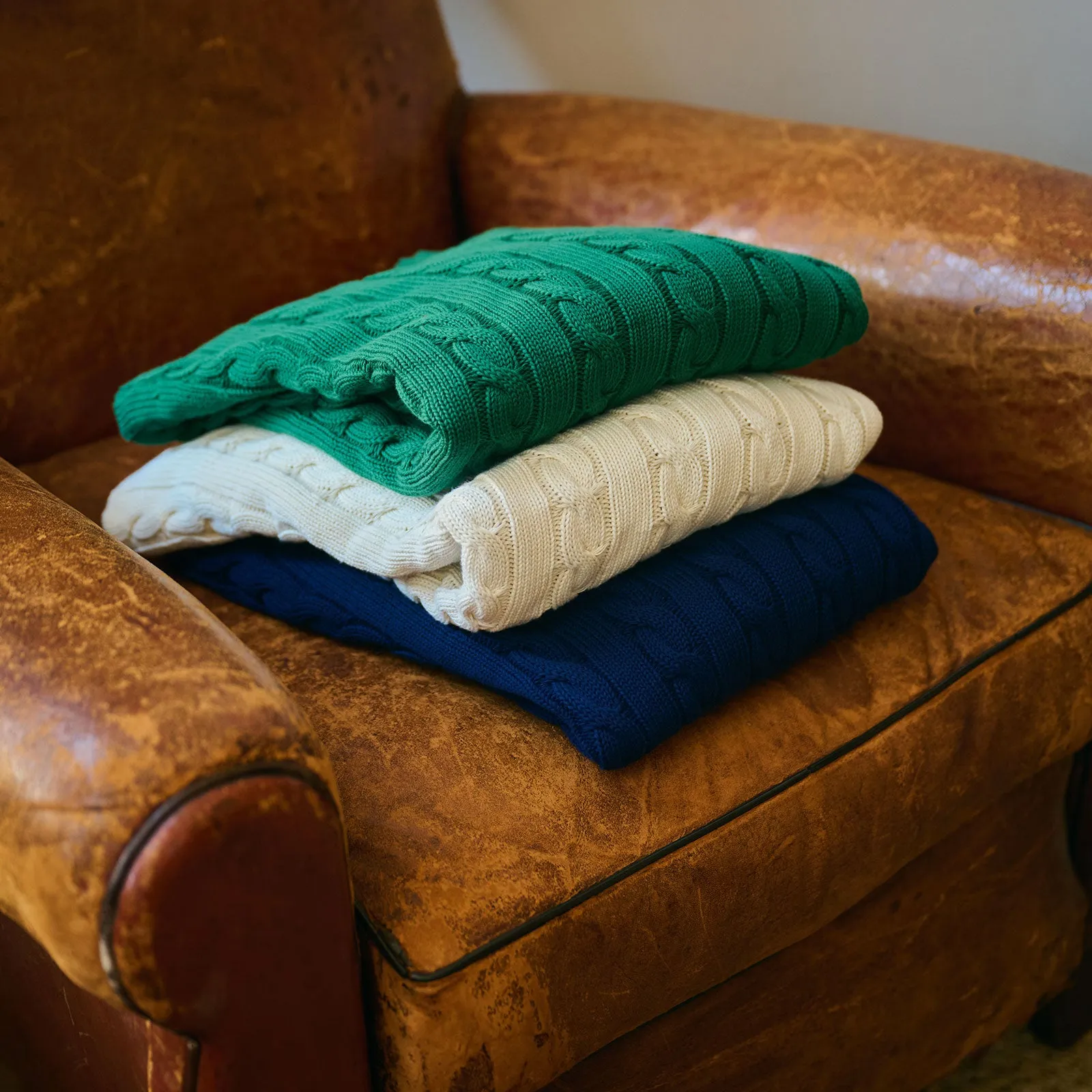 Ivory Cotton Cable Knit sold by William Crabtree & Sons product image thumbnail 2