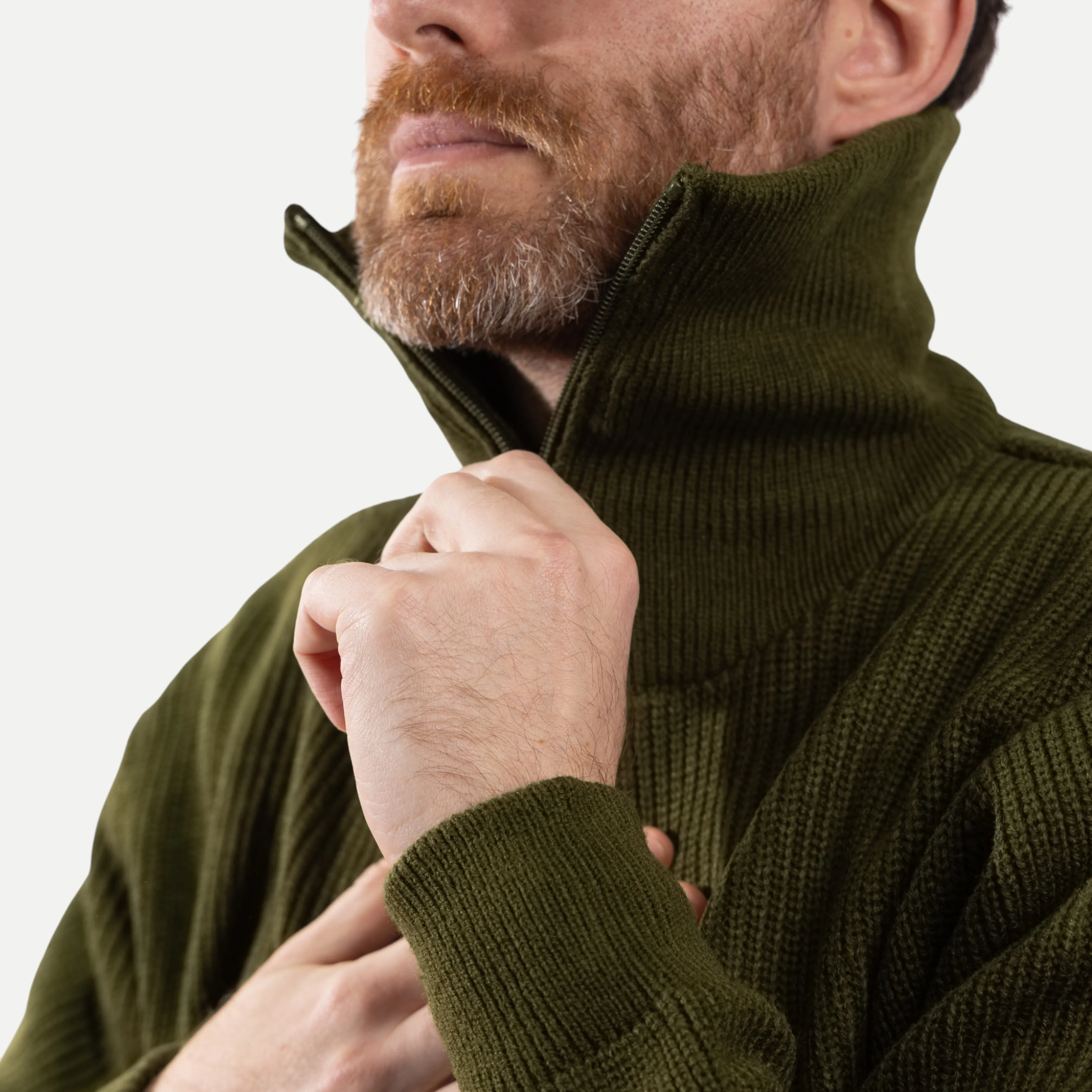 FRENCH ARMY ZIPPED SWEATER - OLIVE GREEN sold by Universal Surplus product image thumbnail 4