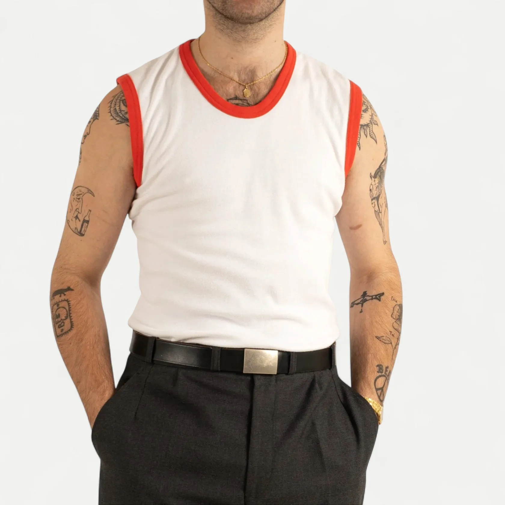 BRITISH ARMY TRAINING TANK TOP - RED TRIM sold by Universal Surplus product image thumbnail 2