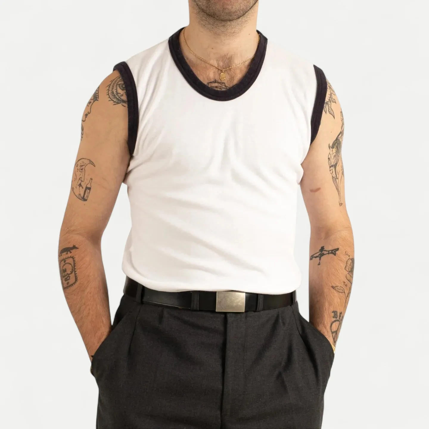 BRITISH ARMY TRAINING TANK TOP - NAVY TRIM sold by Universal Surplus product image thumbnail 2