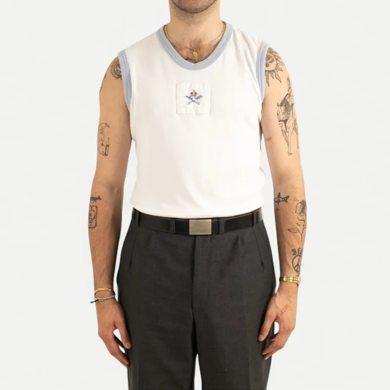 BRITISH ARMY TRAINING TANK TOP - LIGHT BLUE TRIM sold by Universal Surplus