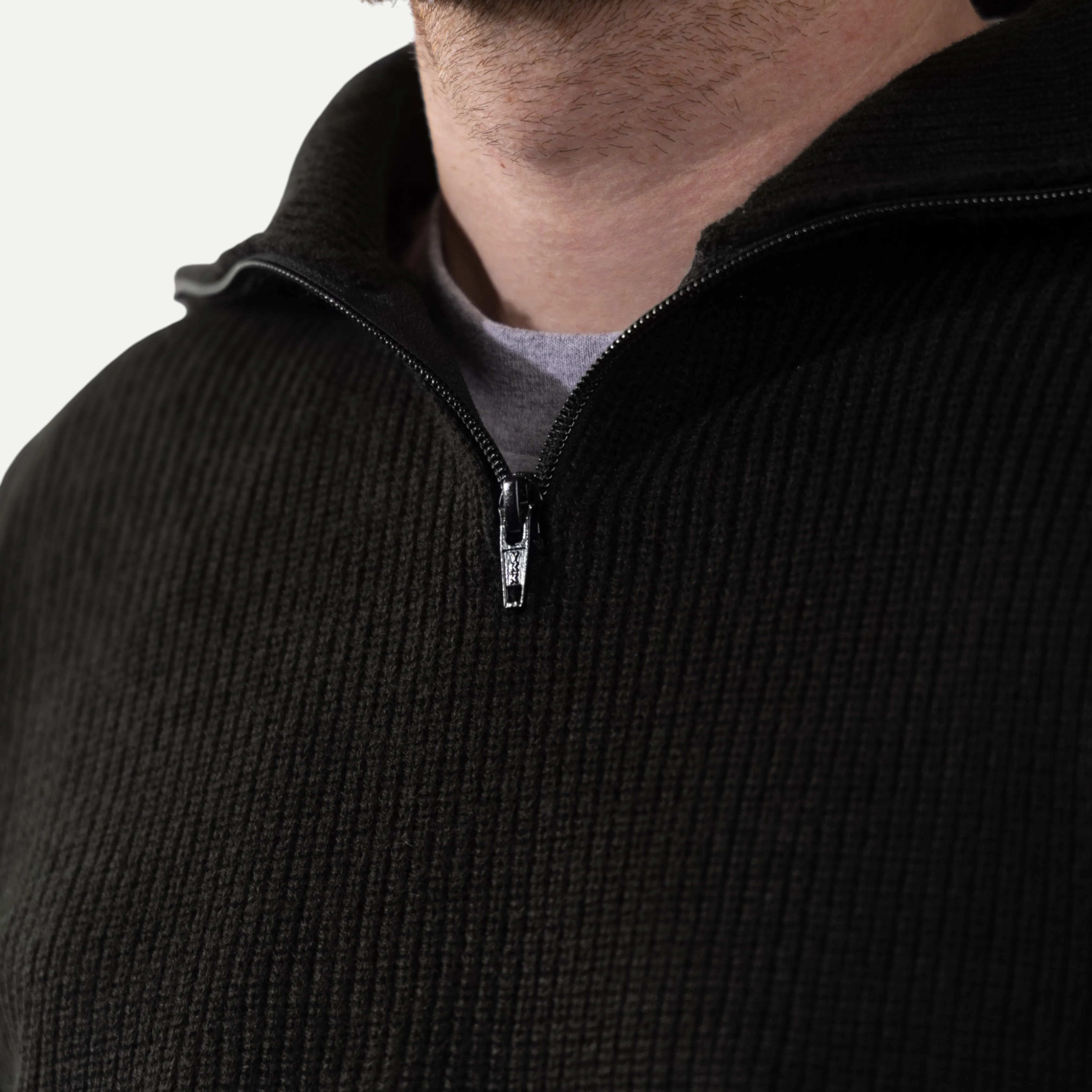 FRENCH ARMY ZIPPED SWEATER - BLACK sold by Universal Surplus product image thumbnail 2
