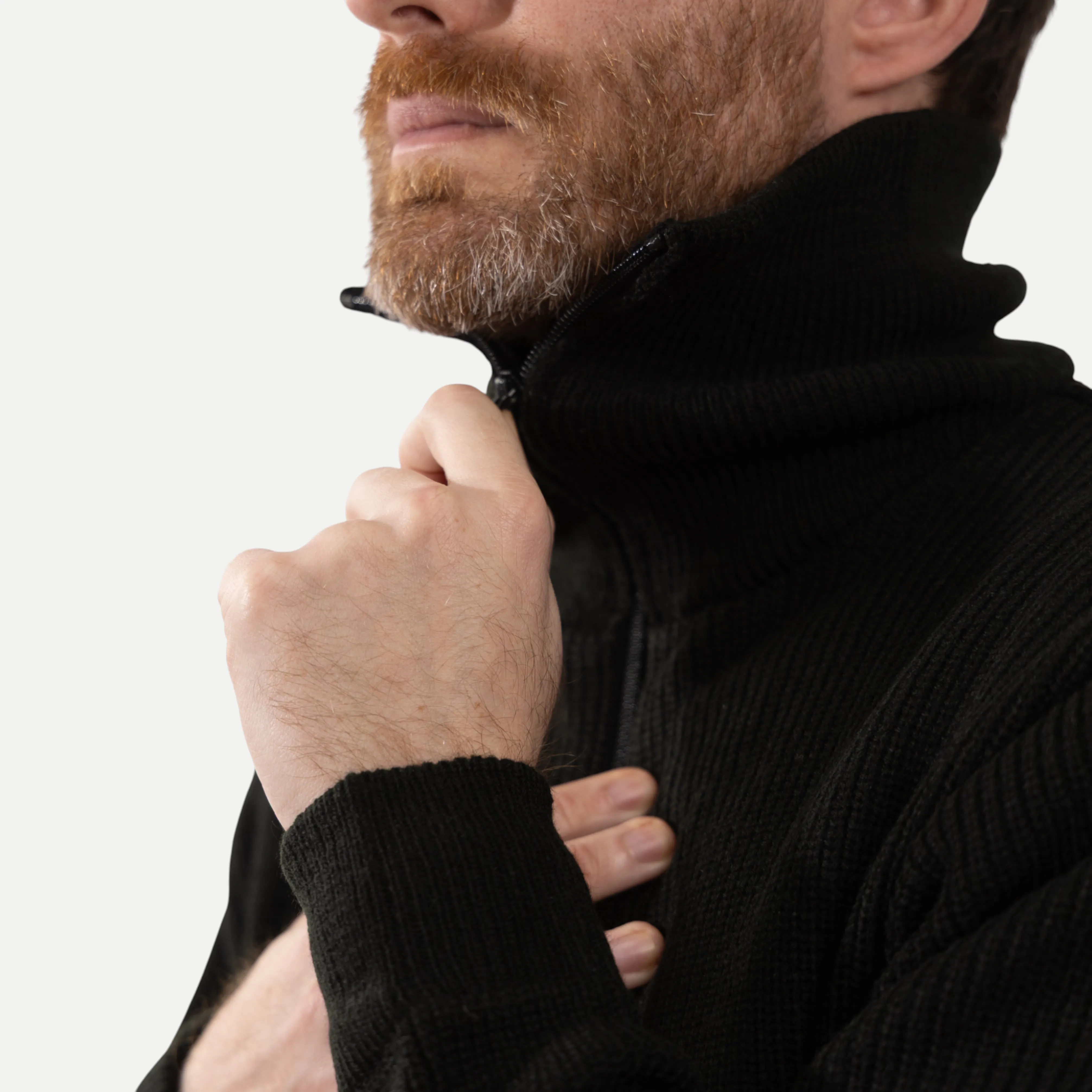 FRENCH ARMY ZIPPED SWEATER - BLACK sold by Universal Surplus product image thumbnail 4